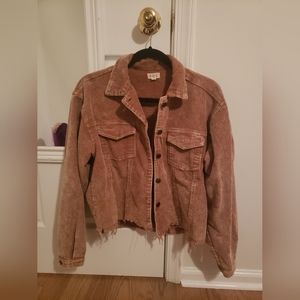 POL Distressed Corduroy Cropped Jacket